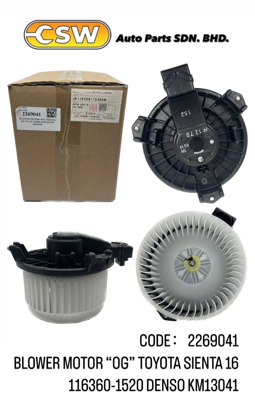 BLOWER MOTOR (OG) TOYOTA SIENTA 16' DENSO 116360-1520 ORI - CSW