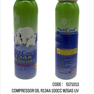 COMPRESSOR OIL R134A 100CC W/GAS UV 'NETCOOL'