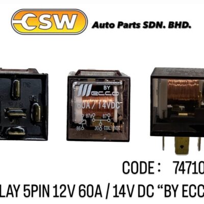RELAY 5PIN 12V 60A/14VDC 'BY ECCO