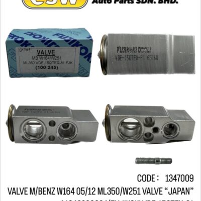 VALVE M/BENZ W164 '05 / '12 ML350 / W251 VALVE ( JAPAN ) A1648300084 / FUJIKOKI VDE-15QTEX-81