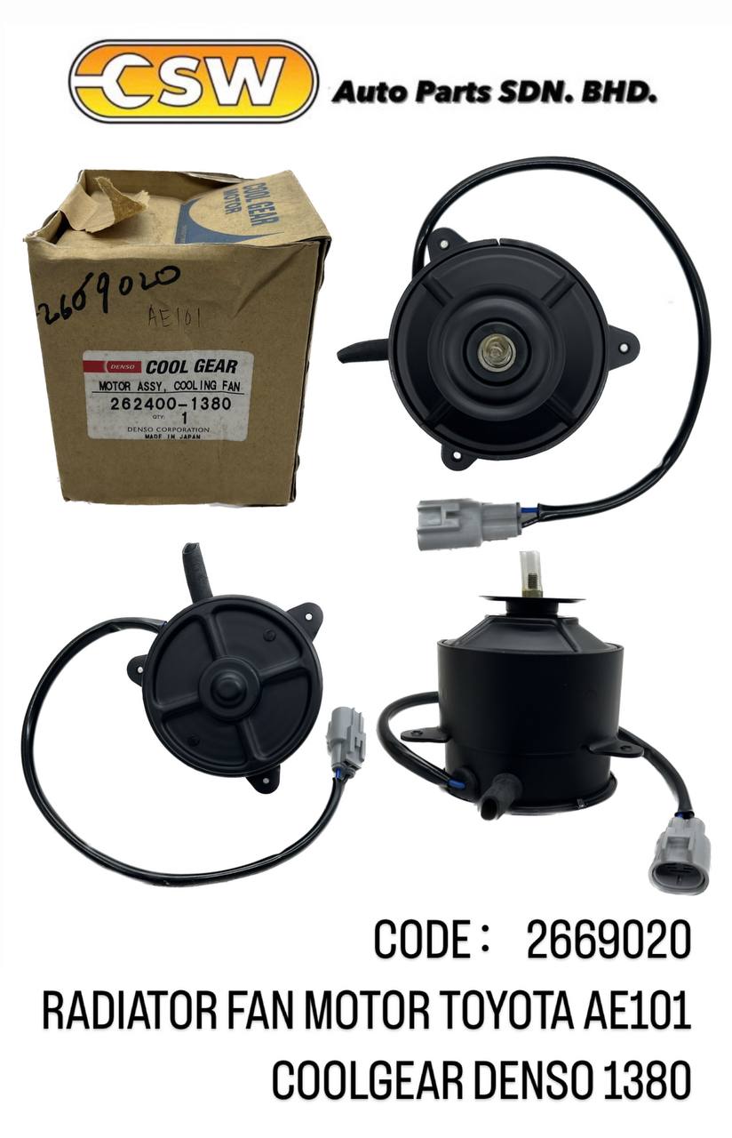RADIATOR FAN MOTOR TOYOTA AE101 COOLGEAR DENSO 1380 - CSW Auto Parts