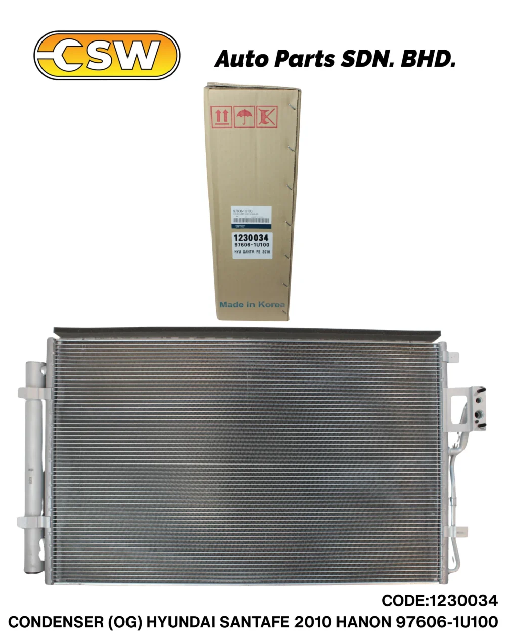 CONDENSER (OG) HYUNDAI SANTAFE 2010 HANON 97606-1U100 - CSW Auto Parts
