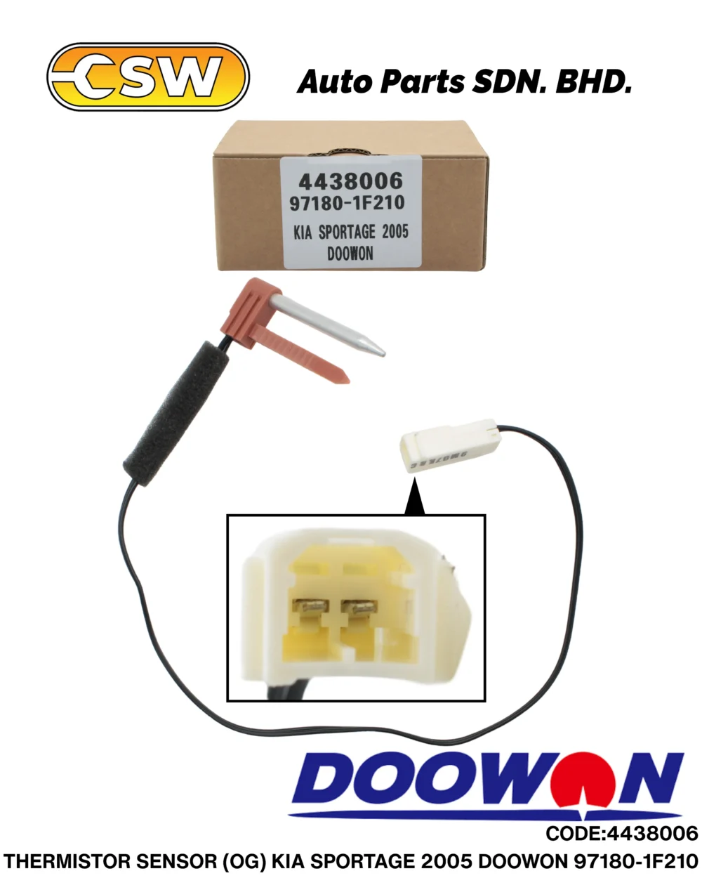 THERMISTOR SENSOR (OG) KIA SPORTAGE 2005 DOOWON 97180-1F210 - CSW Auto ...